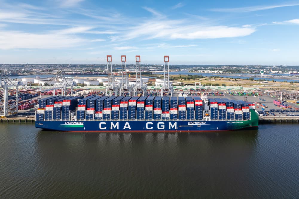 Le CMA CGM Notre Dame est le premier porte-conteneur de 24 000 EVP de nouvelle génération.