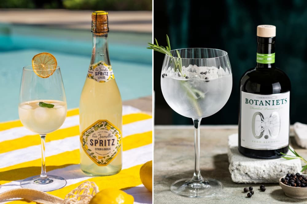 Spritz citron basilic et Botaniets sans alcool.
