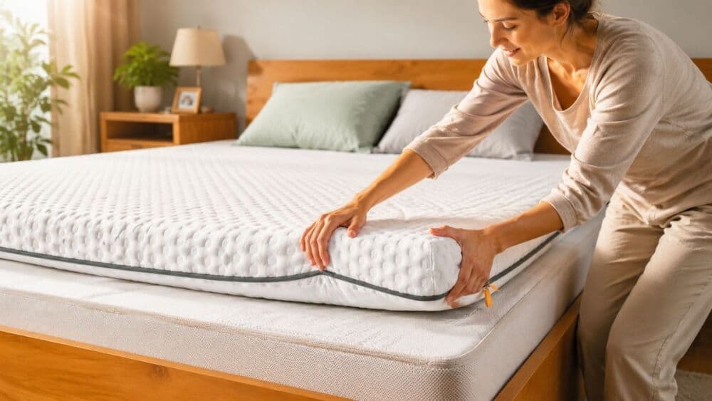 Pensé pour limiter les points de pression et améliorer la circulation de l'air, ce modèle complète un matelas existant sans le remplacer.