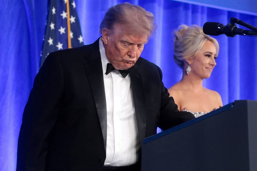 Donald Trump lors du dîner de la White House Correspondents’ Association (WHCA), le 24 juillet 2026 à Washington.
