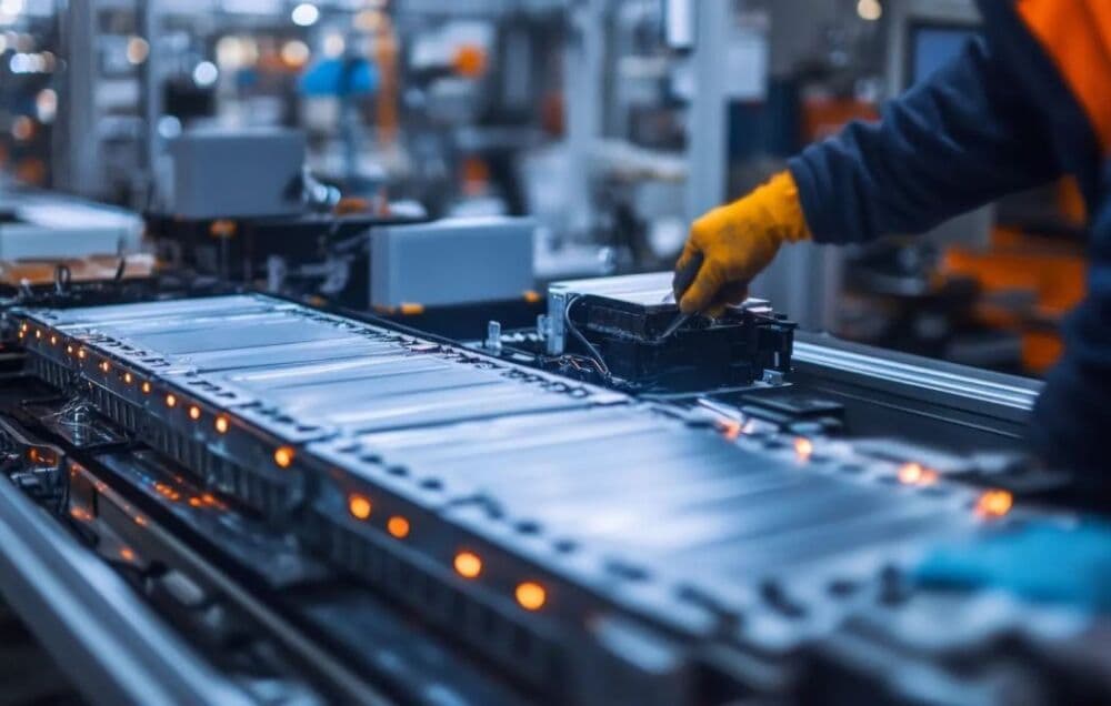 Une ligne de production de batteries lithium-fer-phosphate (LFP).